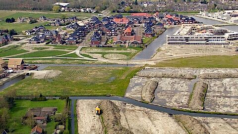 Luchtfoto van de nieuwbouwlocatie De Draai in Heerhugowaard