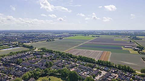 Luchtfoto van Langedijk-West.