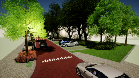 Impressie van de klinkerverharding rondom Centrumwaard